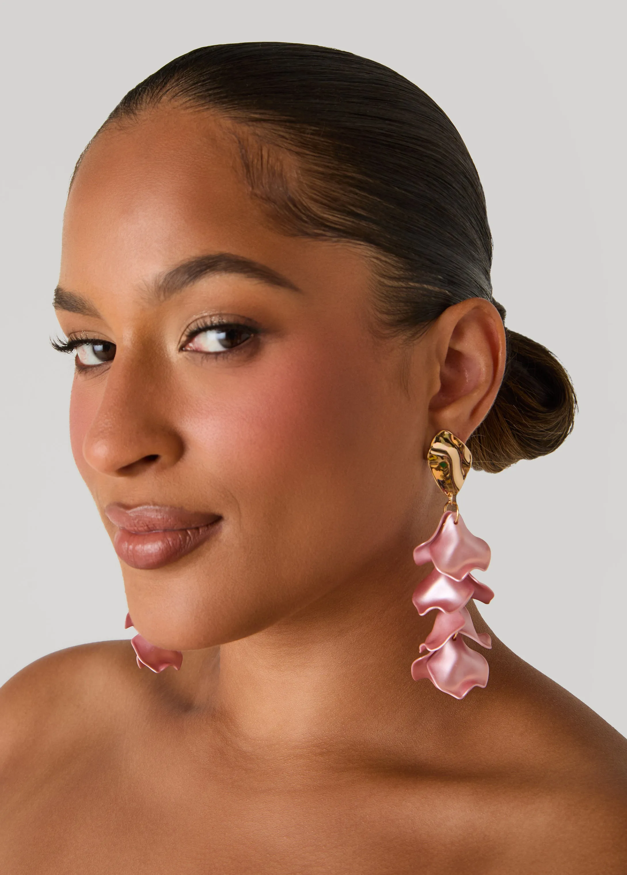 Pearlized Petal Earrings sold by Ashley Stewart