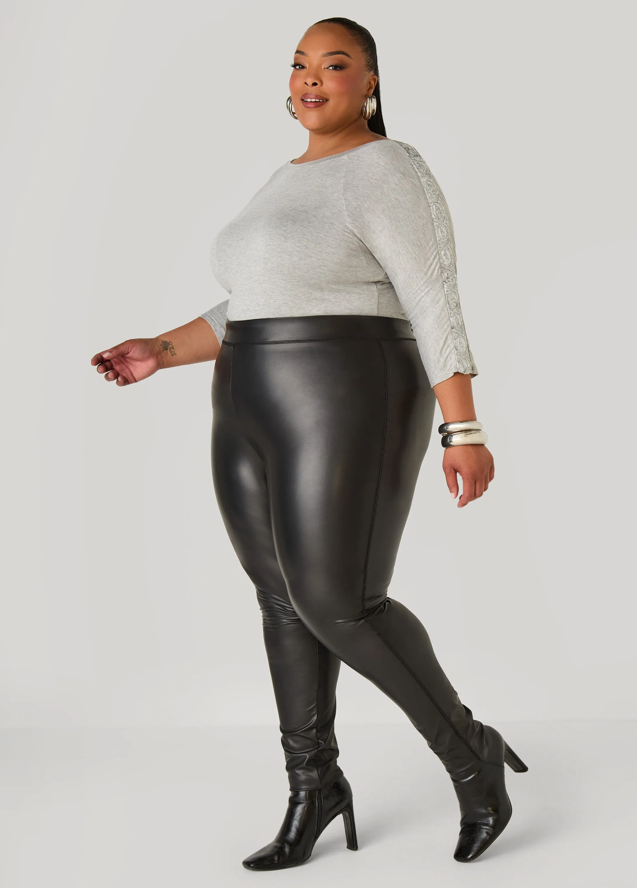 Embellished Paneled Jersey Top sold by Ashley Stewart product image thumbnail 4