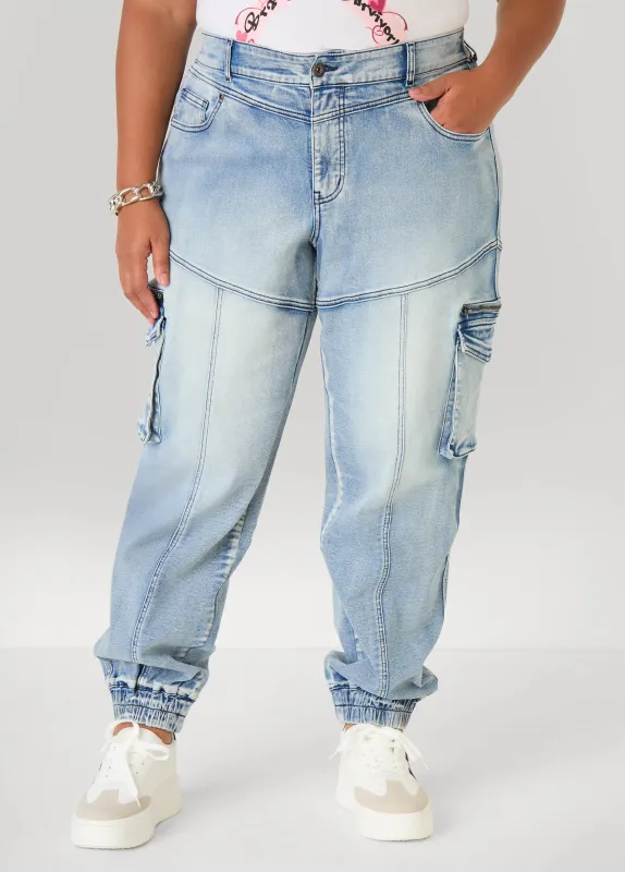 Cargo Denim Joggers sold by Ashley Stewart