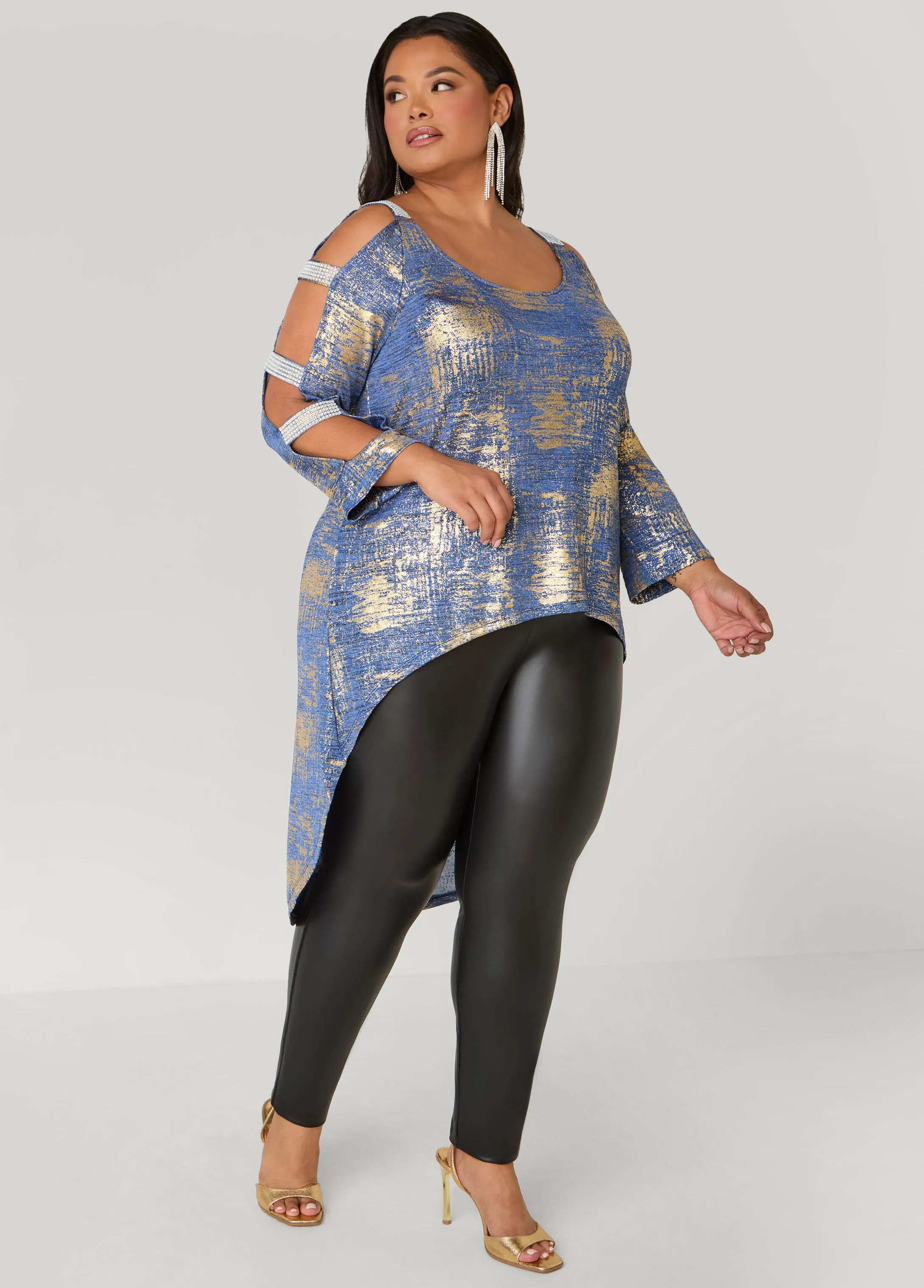 Crystal Cutout Knitted Top sold by Ashley Stewart product image thumbnail 3