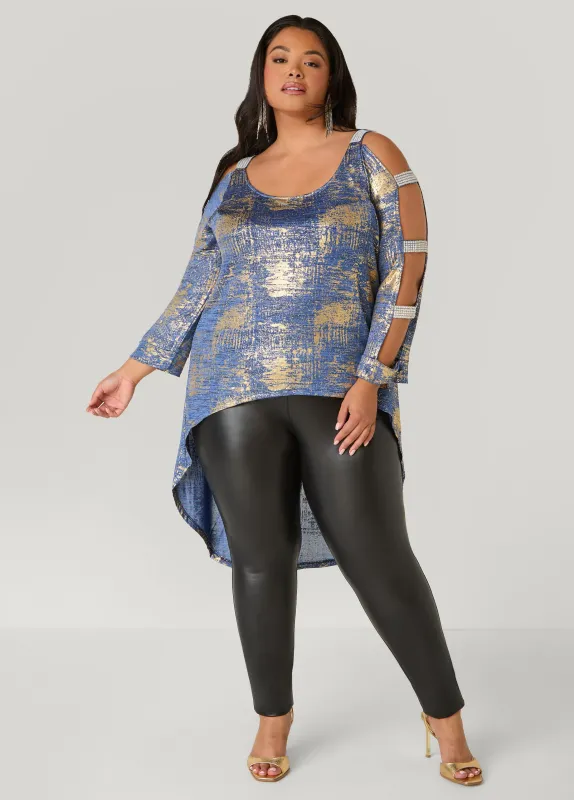 Crystal Cutout Knitted Top sold by Ashley Stewart