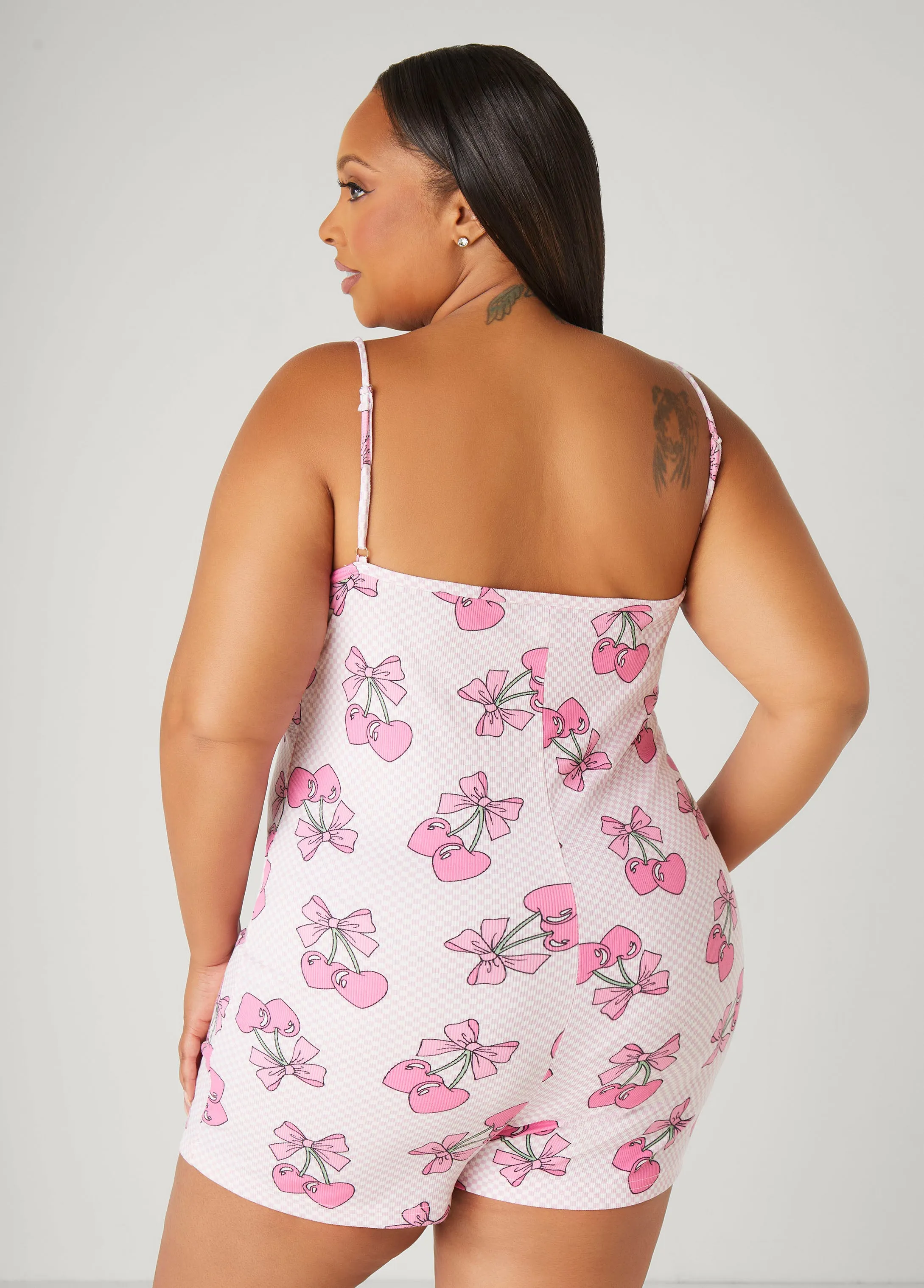 Love To Sleep Printed Romper sold by Ashley Stewart product image thumbnail 2