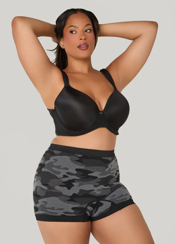 Seamless Camo Boyshorts sold by Ashley Stewart
