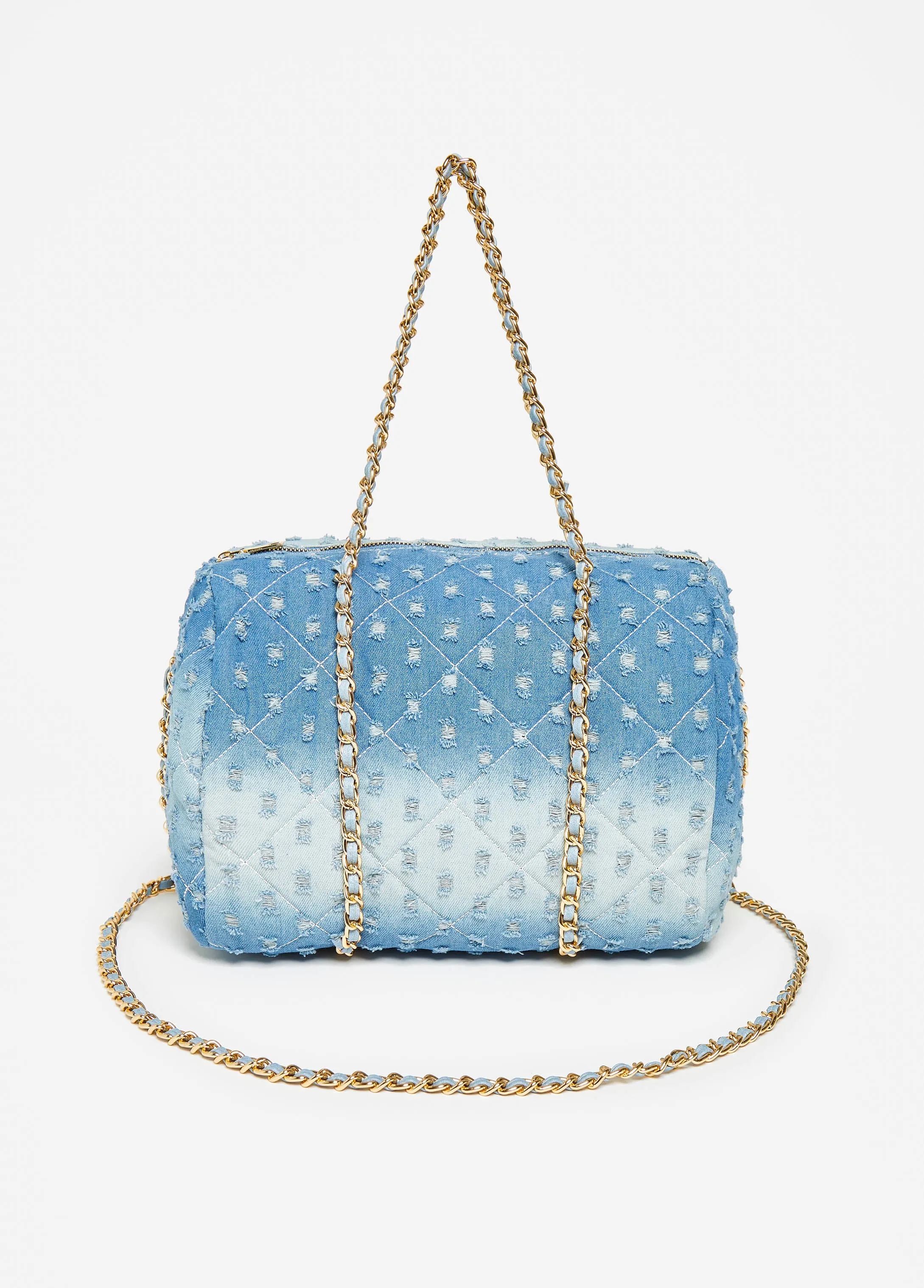 Distressed Denim Satchel sold by Ashley Stewart product image thumbnail 3