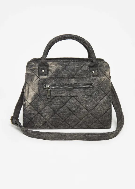 Quilted Bleached Denim Satchel sold by Ashley Stewart