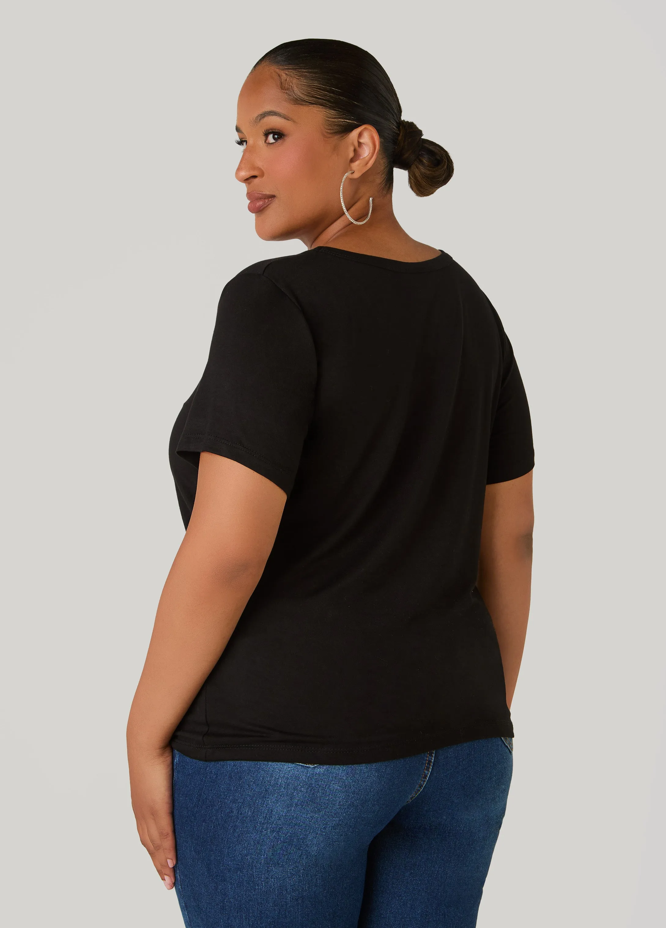 Hey Boo Crystal Graphic Tee sold by Ashley Stewart product image thumbnail 2