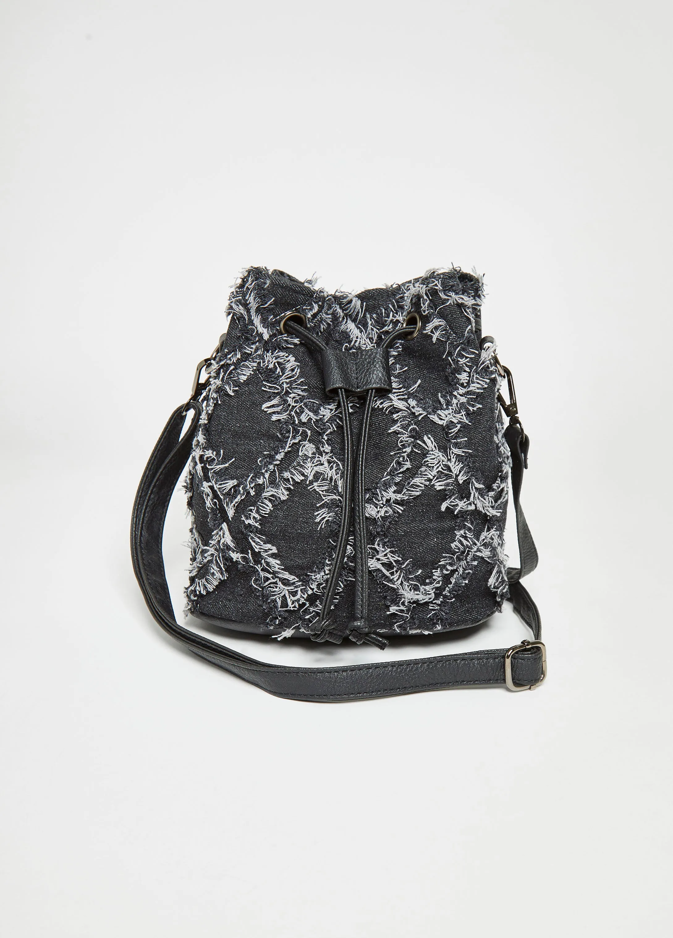 Distressed Denim Buckle Bag sold by Ashley Stewart