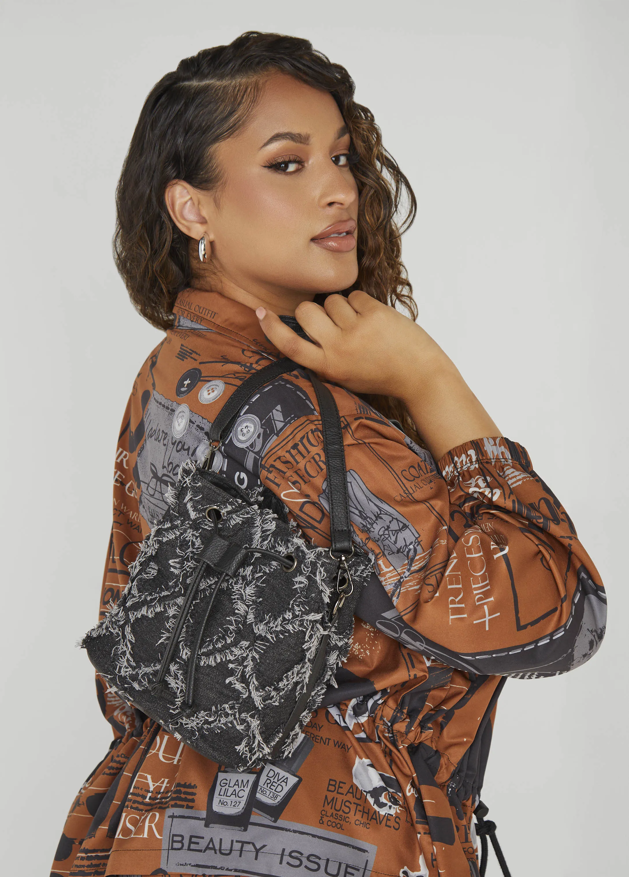 Distressed Denim Buckle Bag sold by Ashley Stewart product image thumbnail 2