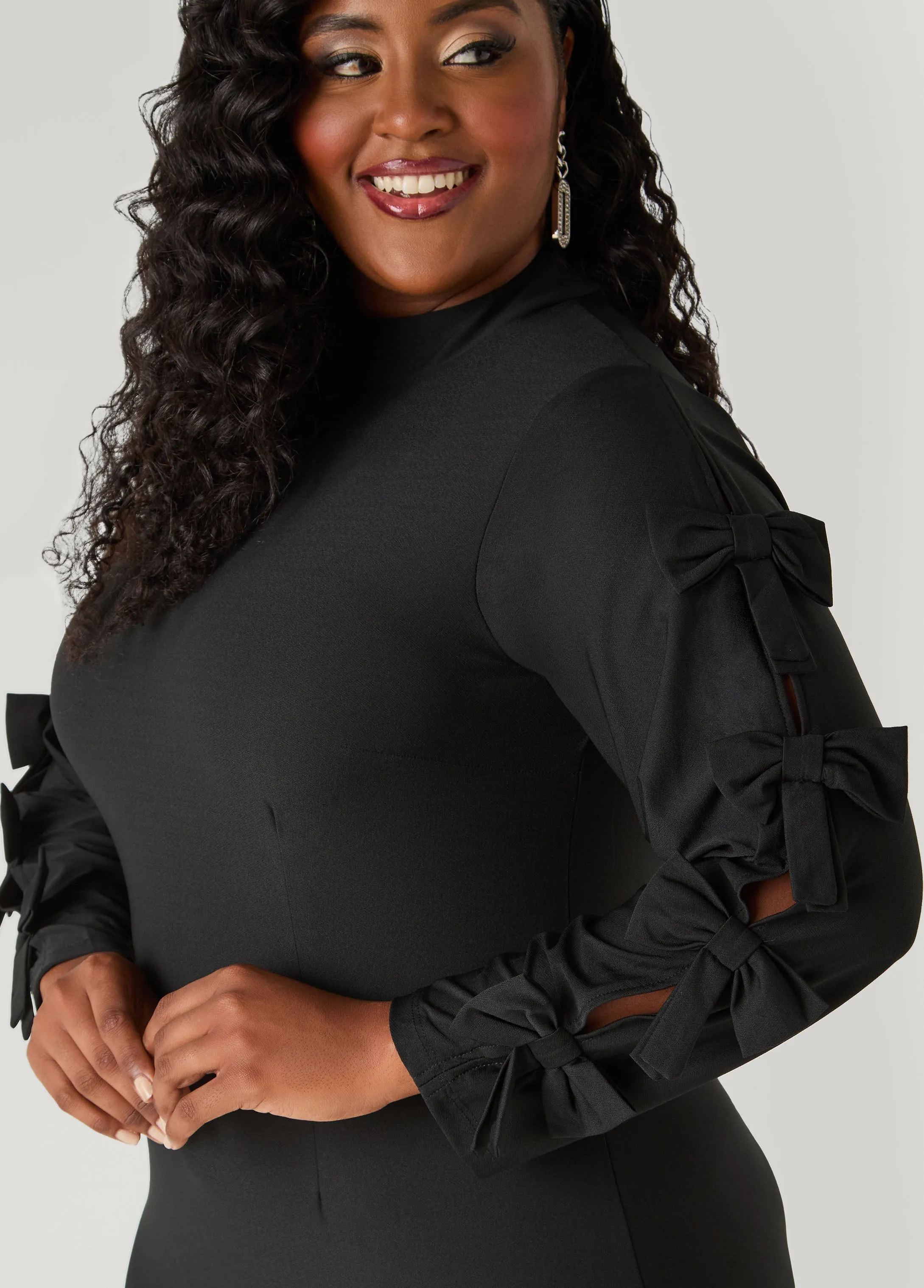 Cutout Bow Embellished Dress sold by Ashley Stewart product image thumbnail 5