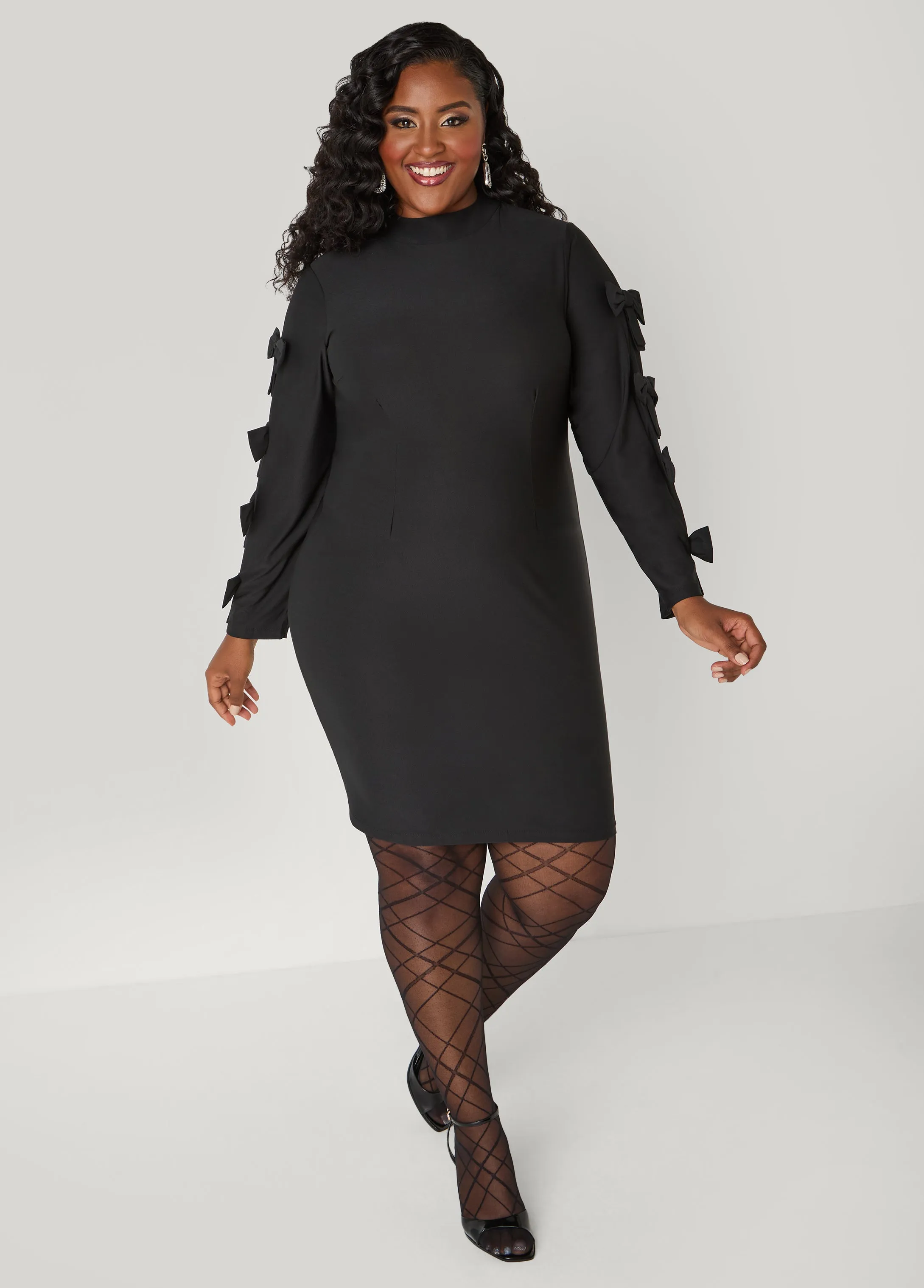 Cutout Bow Embellished Dress sold by Ashley Stewart product image thumbnail 3