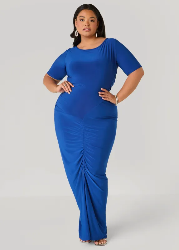Ruched Maxi Bodycon Dress sold by Ashley Stewart
