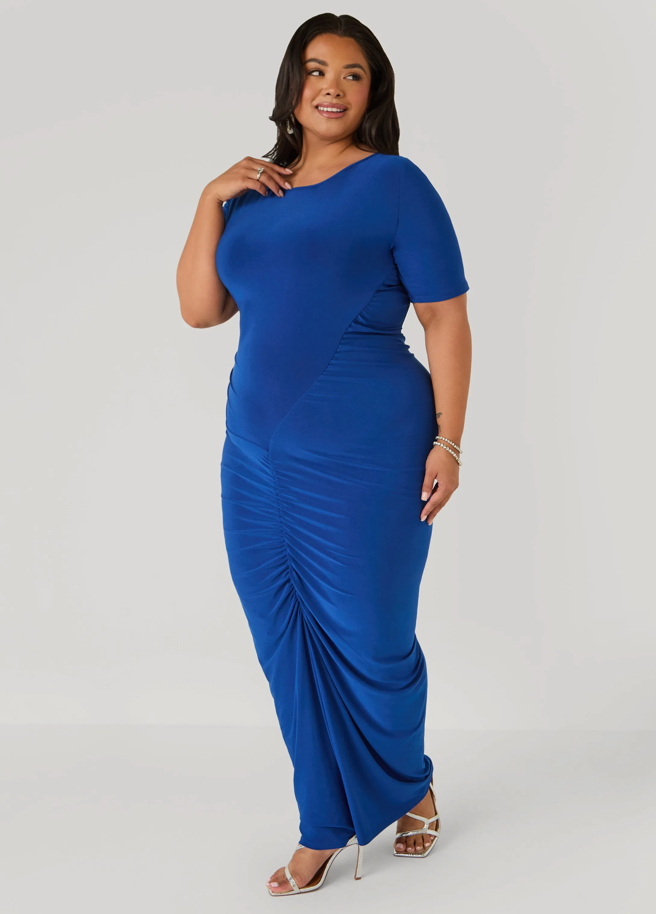 Ruched Maxi Bodycon Dress sold by Ashley Stewart product image thumbnail 3