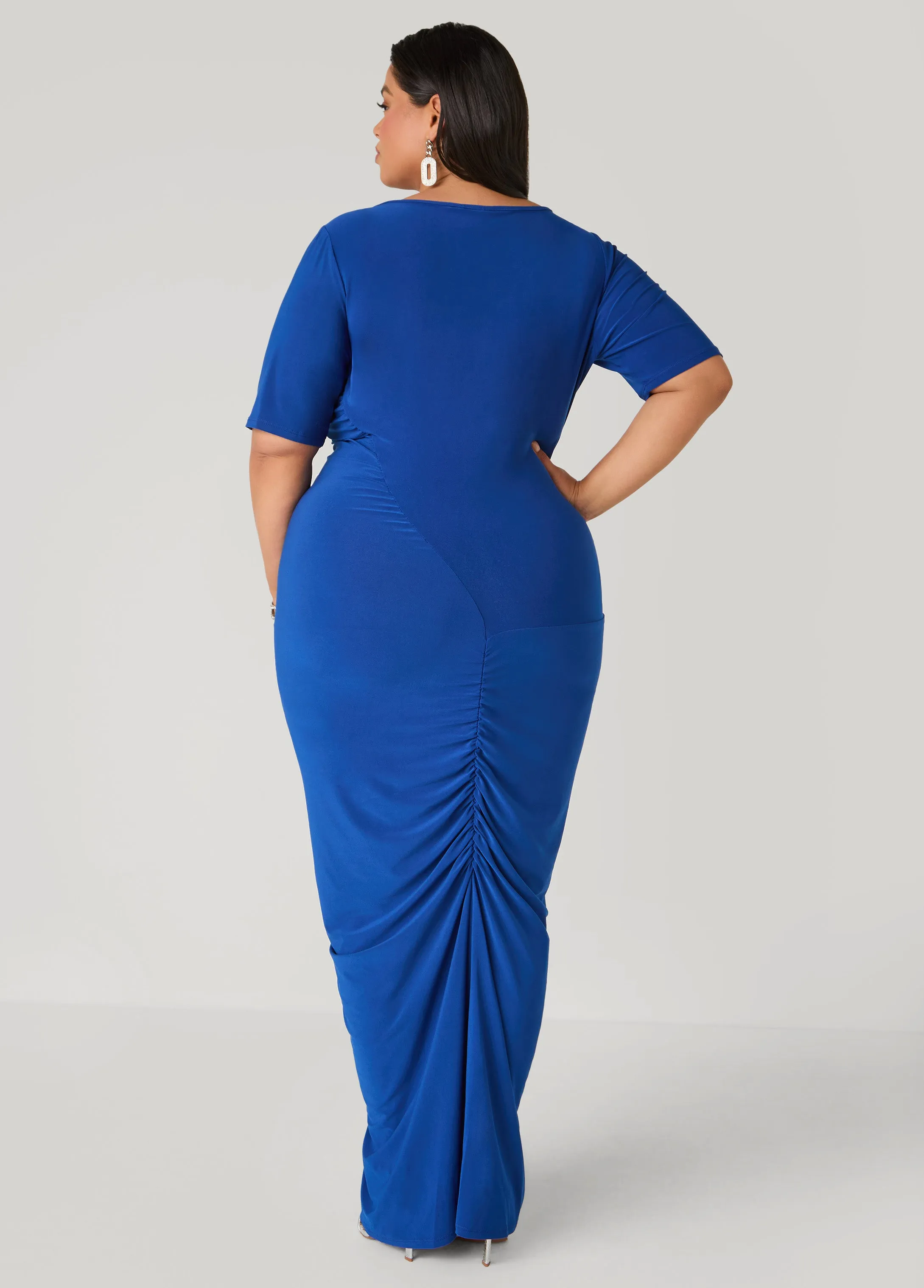 Ruched Maxi Bodycon Dress sold by Ashley Stewart product image thumbnail 2