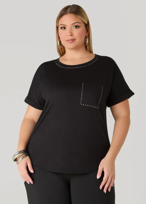 Crystal French Terry Tee sold by Ashley Stewart