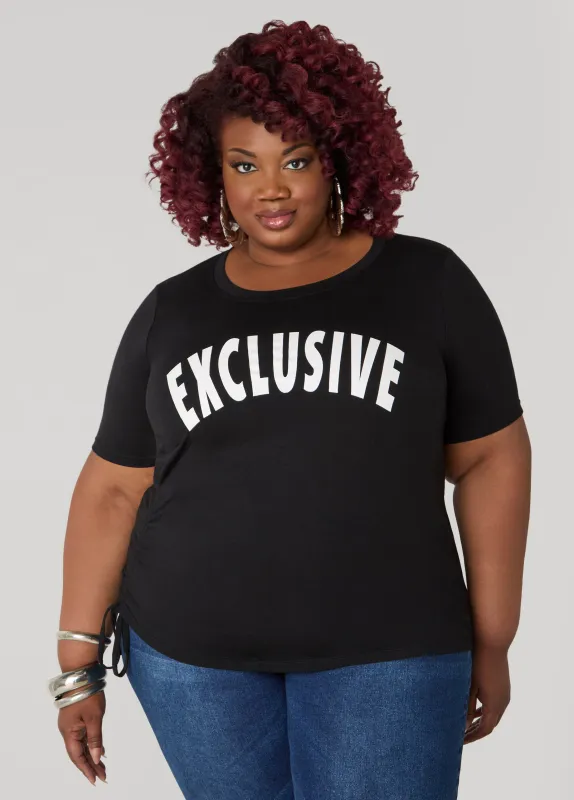 Exclusive Drawstring Graphic Tee sold by Ashley Stewart