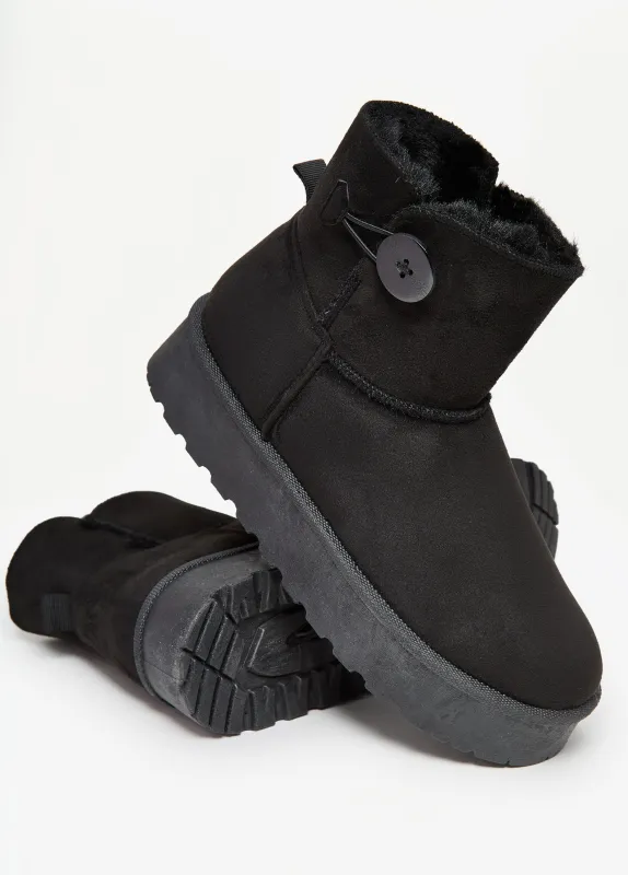 Button Faux Suede Ankle Boots sold by Ashley Stewart