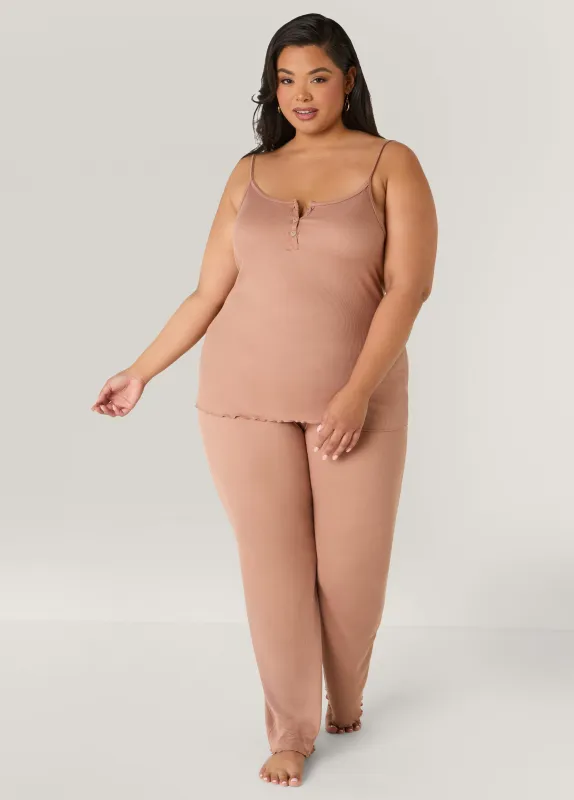 Love To Sleep Ribbed Pajamas Set sold by Ashley Stewart