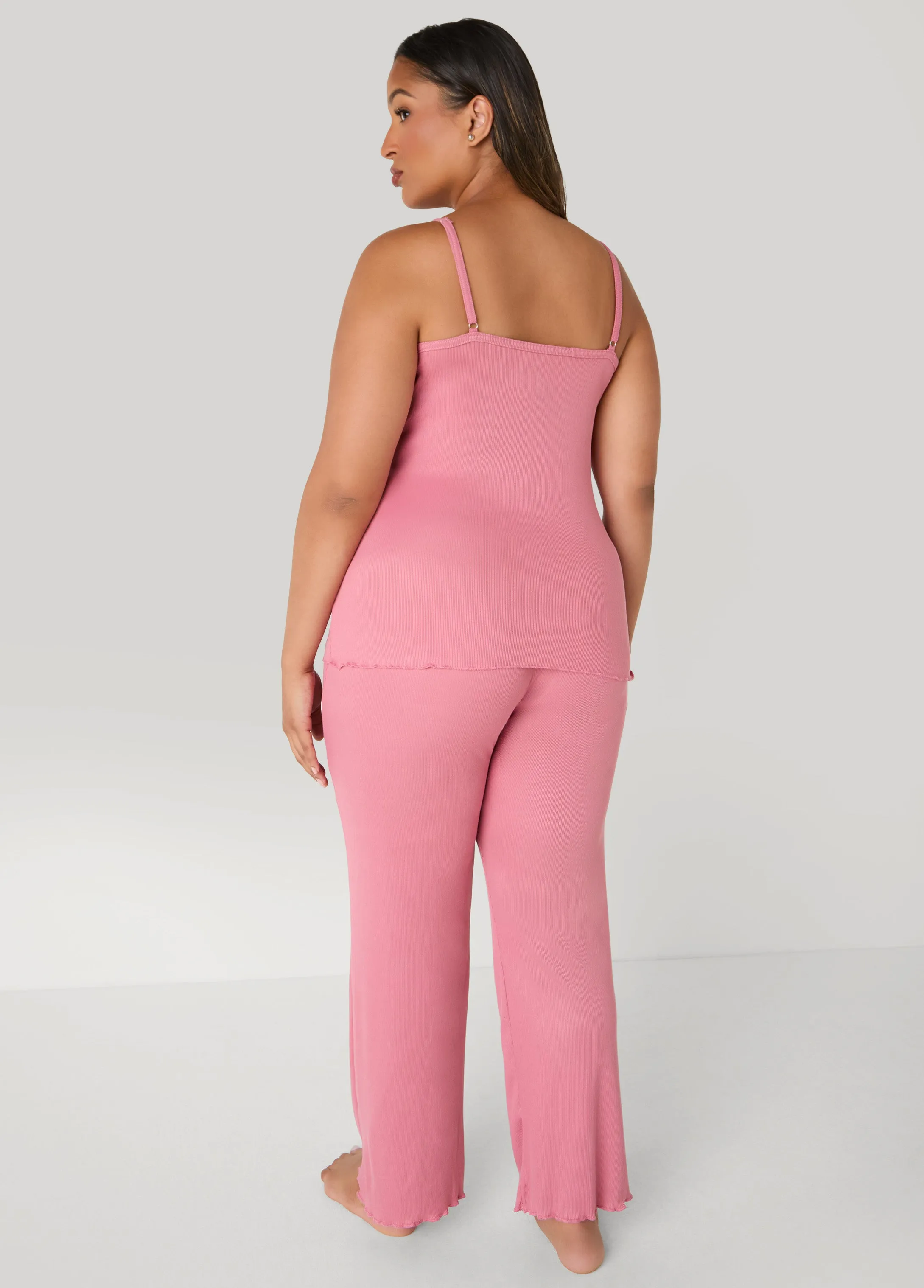 Love To Sleep Ribbed Pajama Set sold by Ashley Stewart product image thumbnail 2