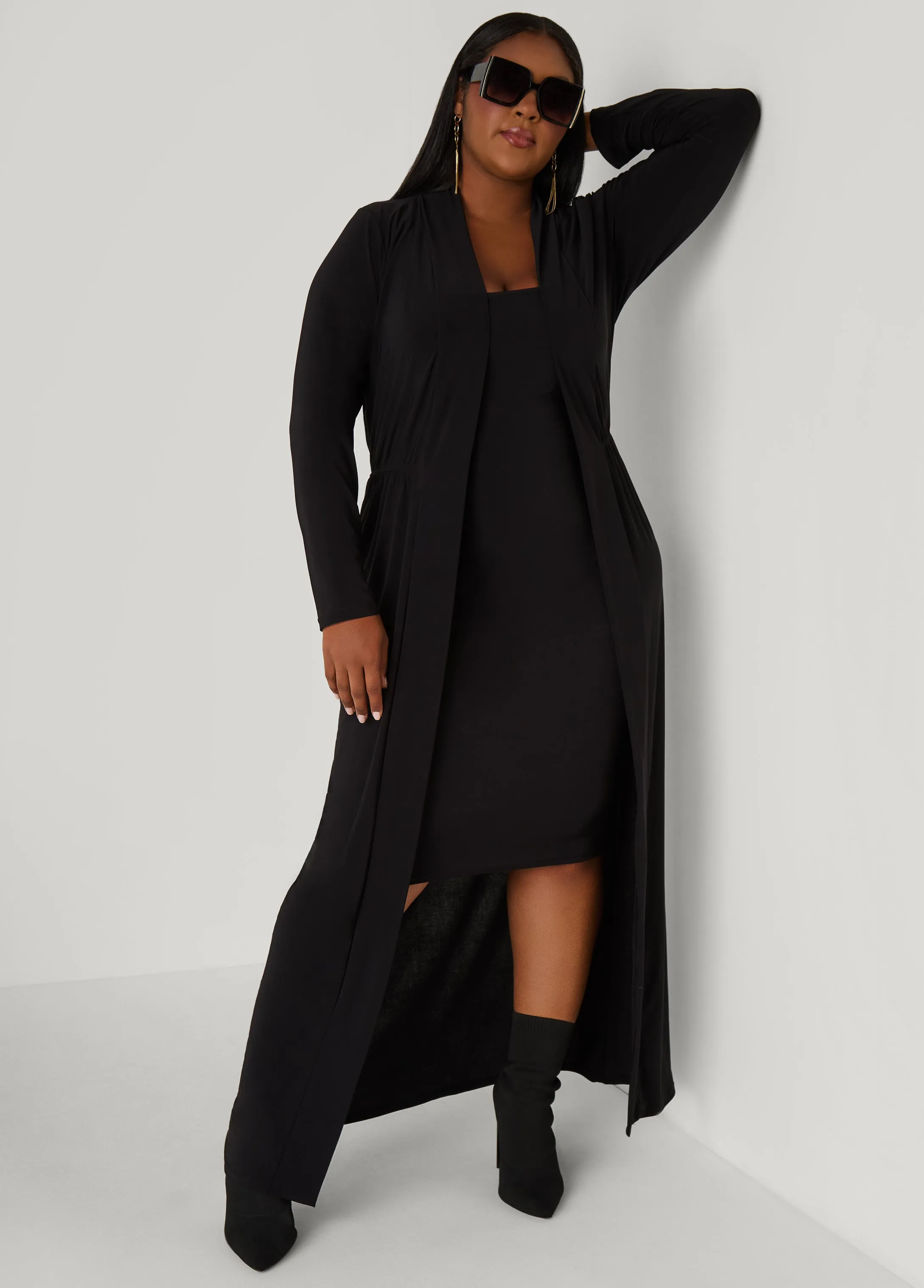 Open Front Knit Duster sold by Ashley Stewart product image thumbnail 3