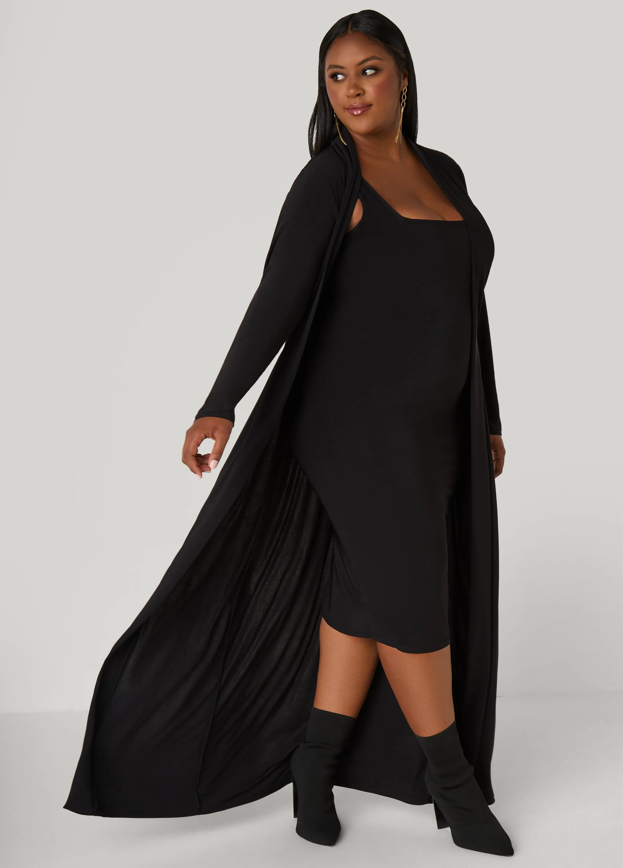 Open Front Knit Duster sold by Ashley Stewart product image thumbnail 4