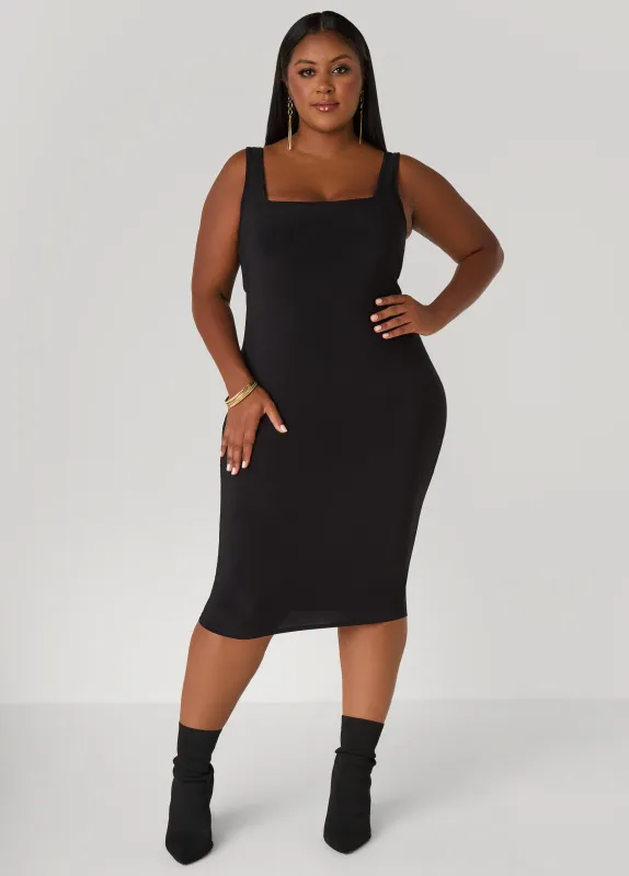 Square Neck Midi Tank Dress sold by Ashley Stewart