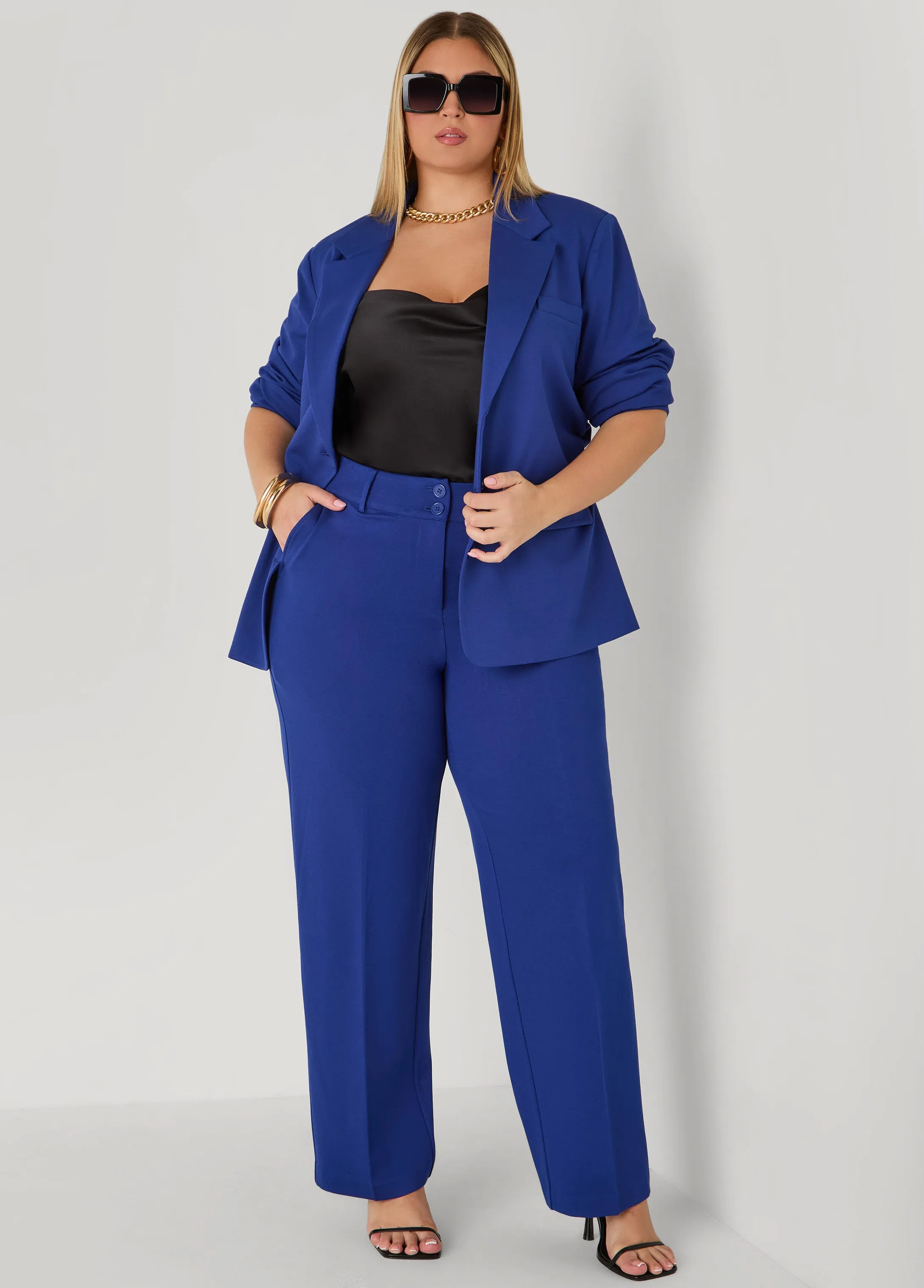 Ponte High Waist Trousers sold by Ashley Stewart