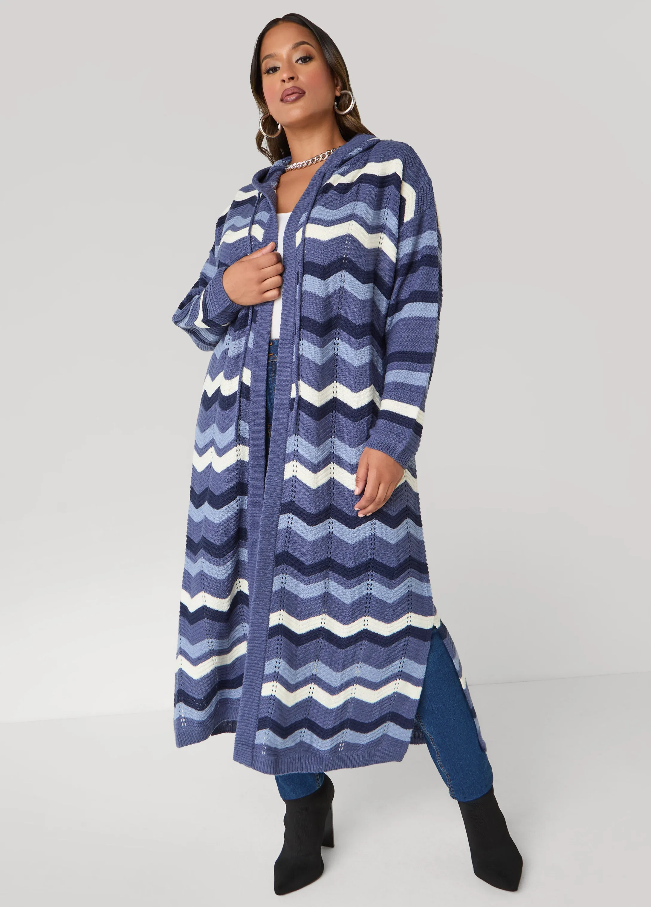 Hooded Chevron Duster sold by Ashley Stewart product image thumbnail 2