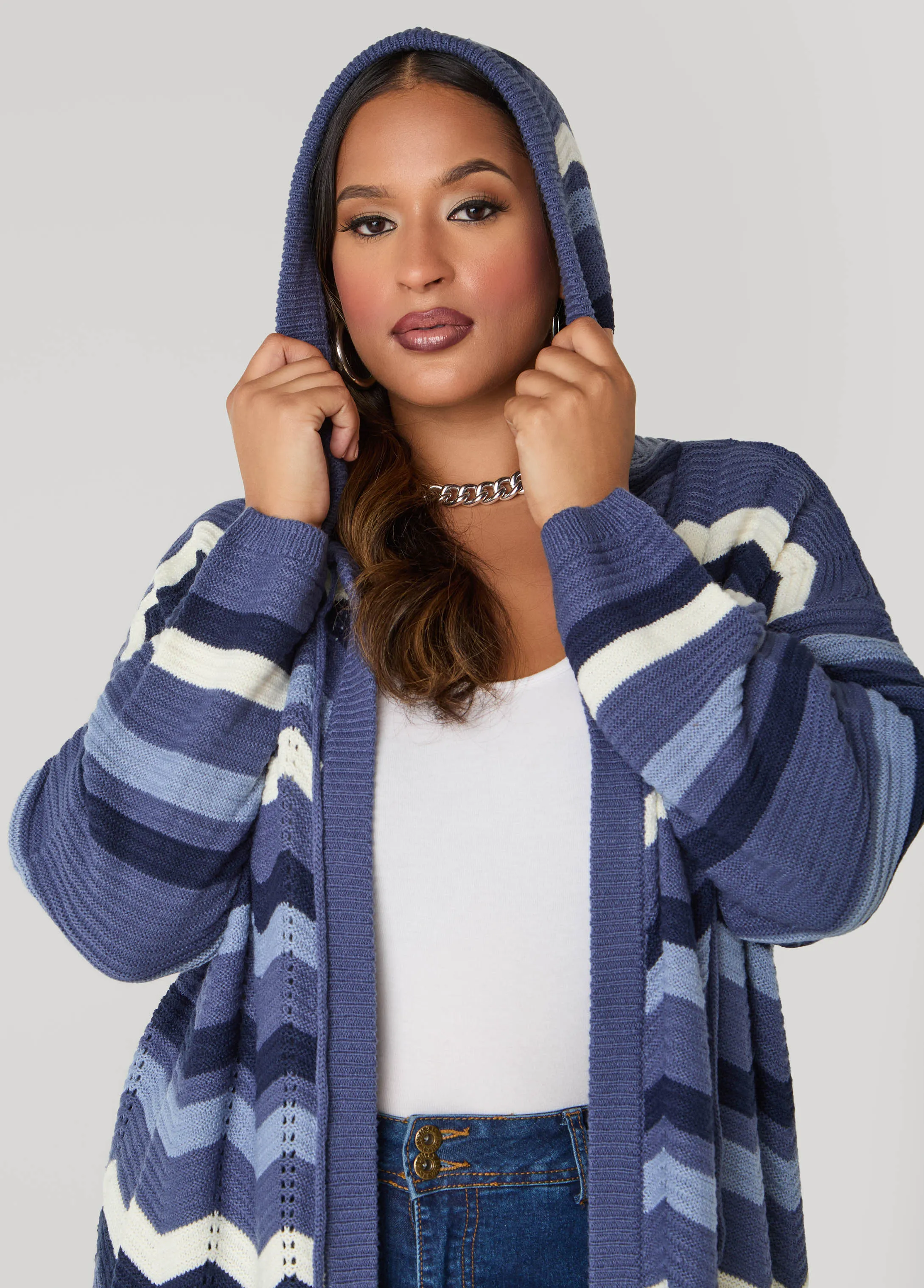 Hooded Chevron Duster sold by Ashley Stewart product image thumbnail 4