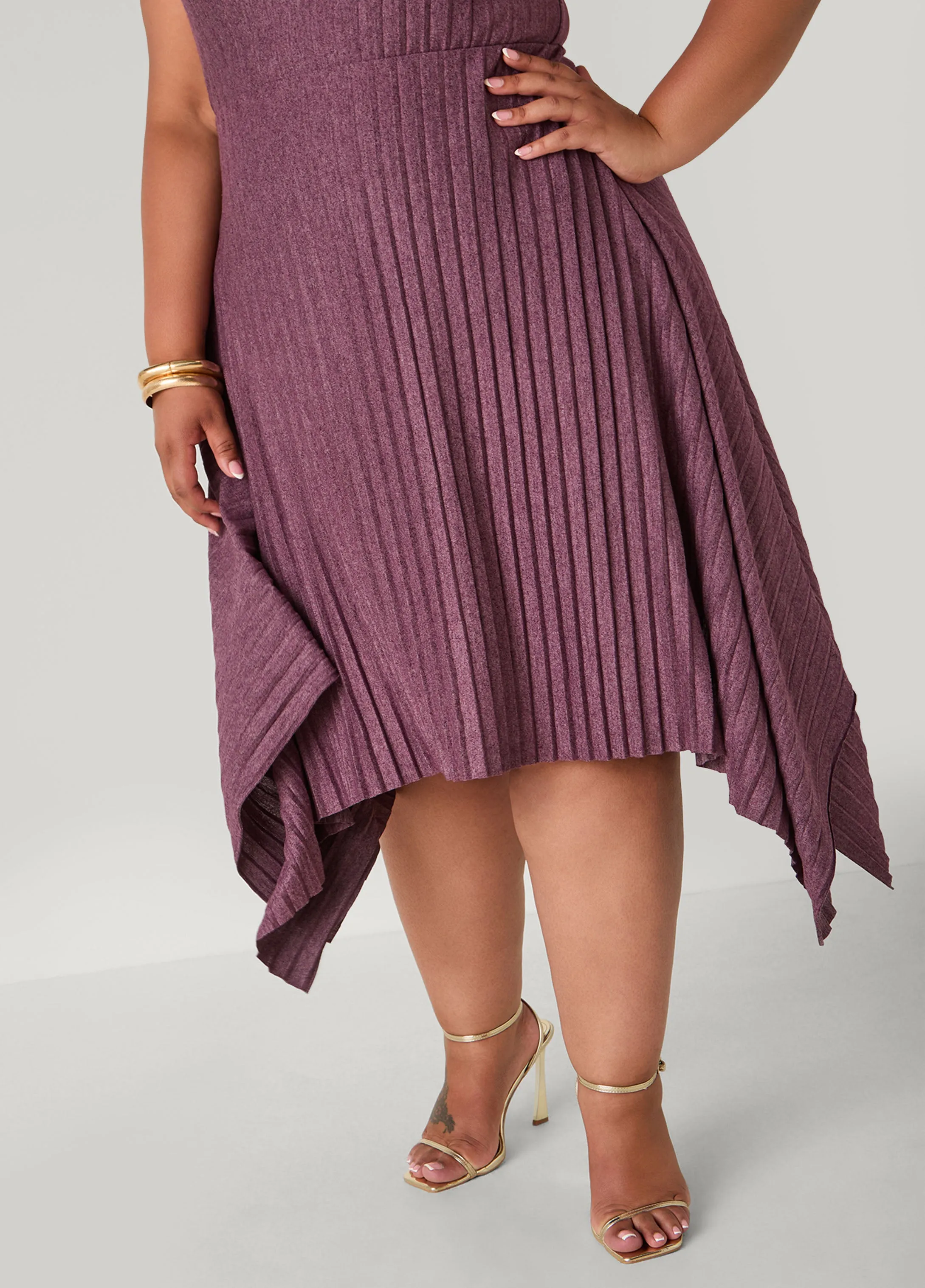 Asymmetric Pleated Skirt sold by Ashley Stewart product image thumbnail 3