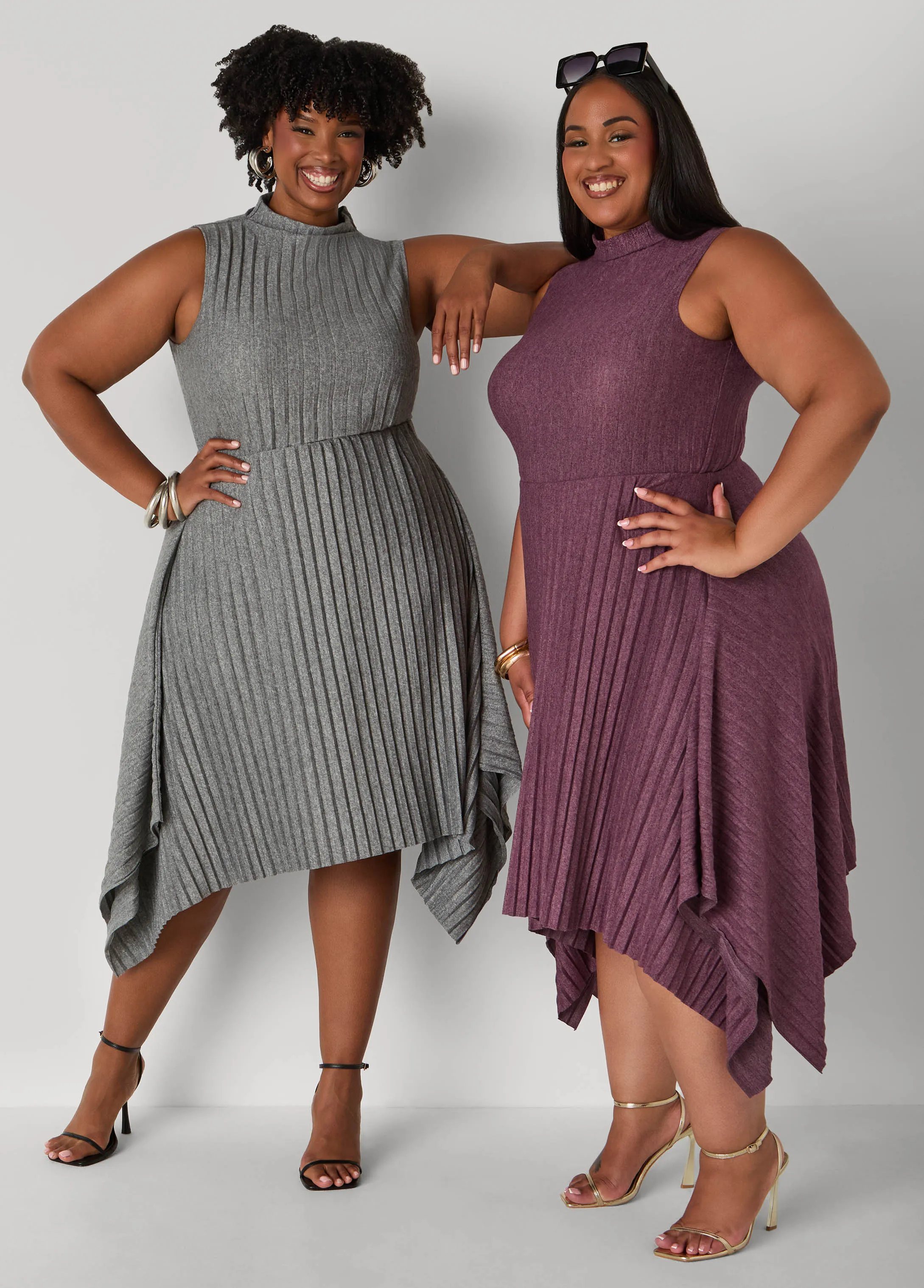 Asymmetric Pleated Skirt sold by Ashley Stewart product image thumbnail 5