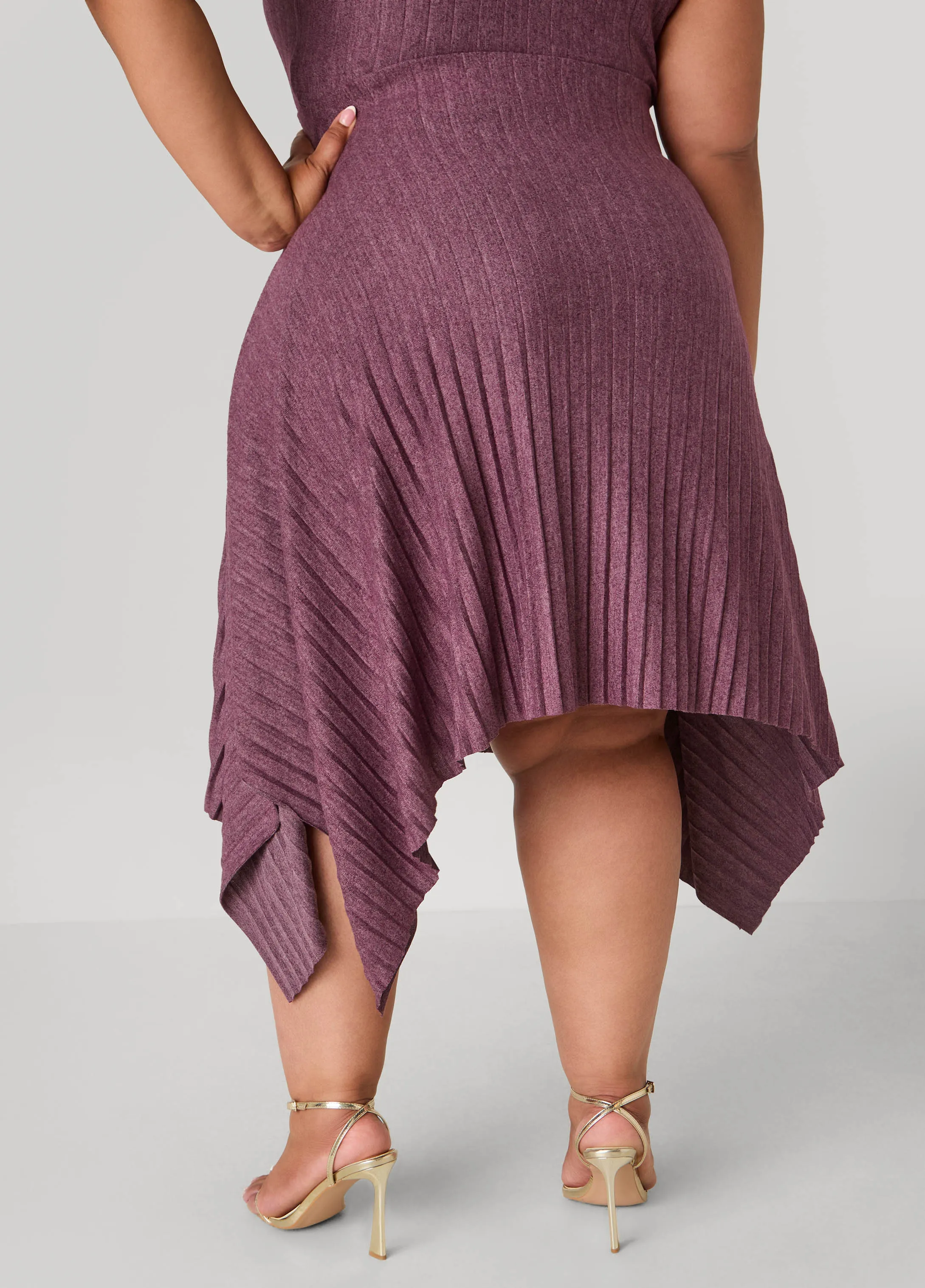Asymmetric Pleated Skirt sold by Ashley Stewart product image thumbnail 4