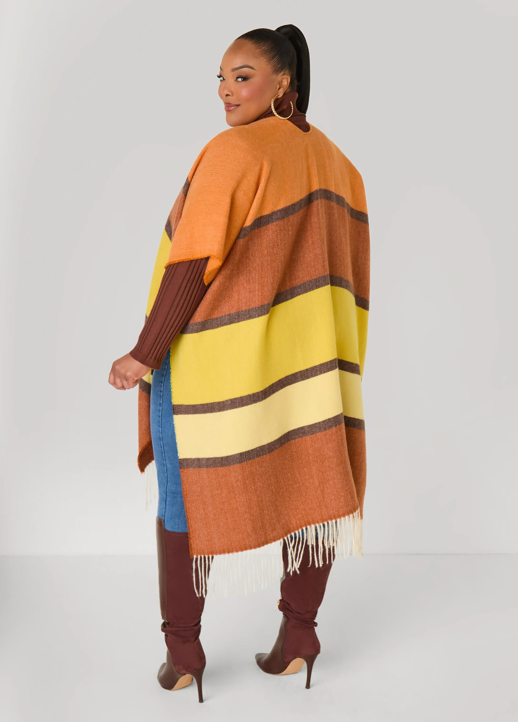 Brushed Colorblock Kimono sold by Ashley Stewart product image thumbnail 3