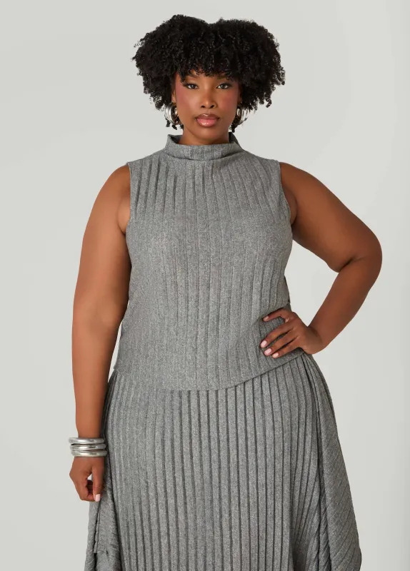 Mock Neck Pleated Top sold by Ashley Stewart