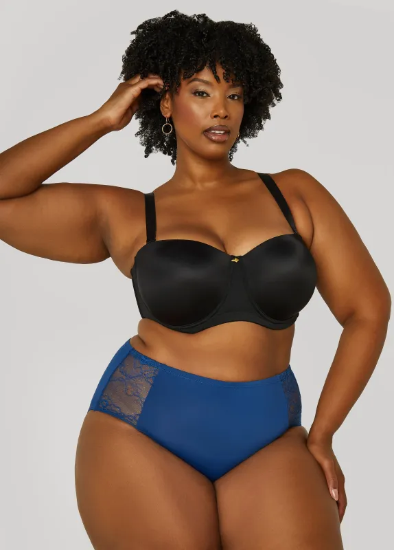 Lace Paneled Microfiber Briefs sold by Ashley Stewart