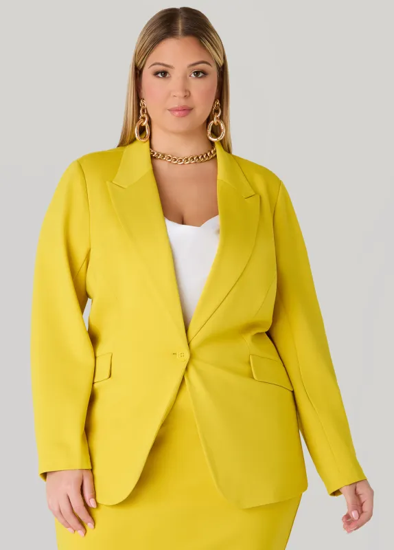 Ponte Buttoned Blazer sold by Ashley Stewart