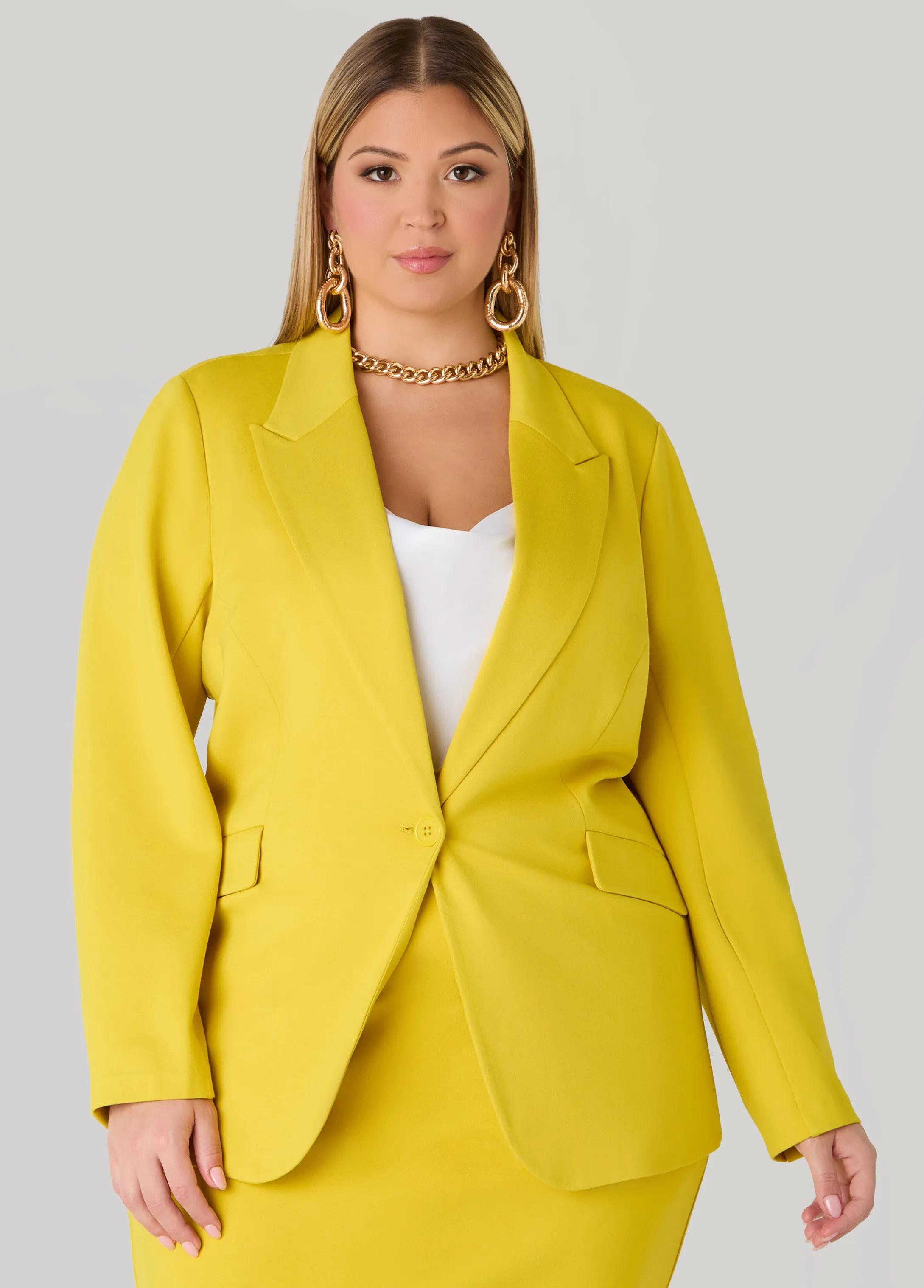 Ponte Buttoned Blazer sold by Ashley Stewart