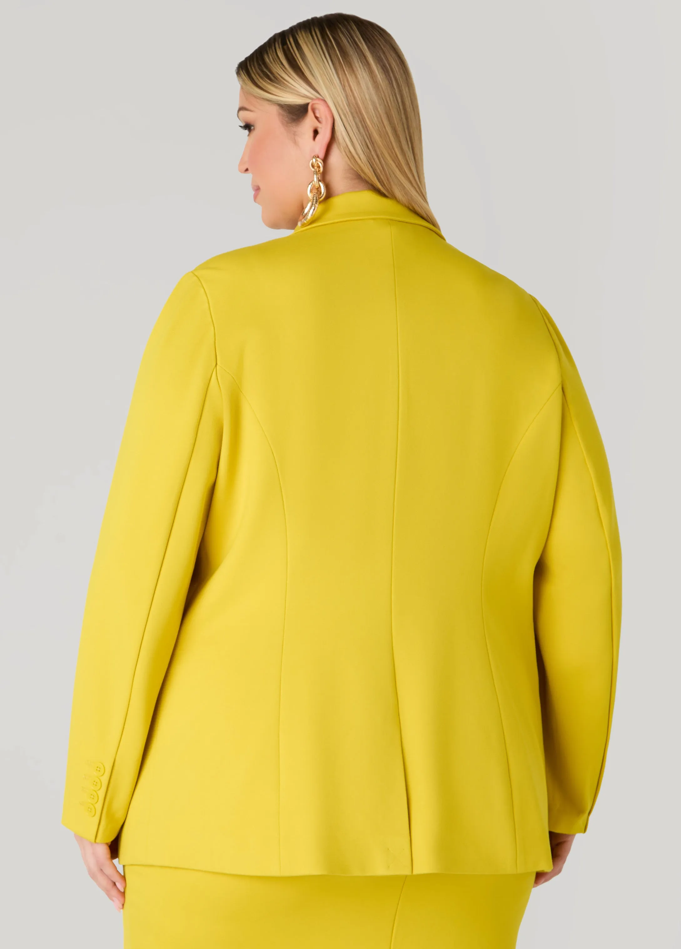 Ponte Buttoned Blazer sold by Ashley Stewart product image thumbnail 2