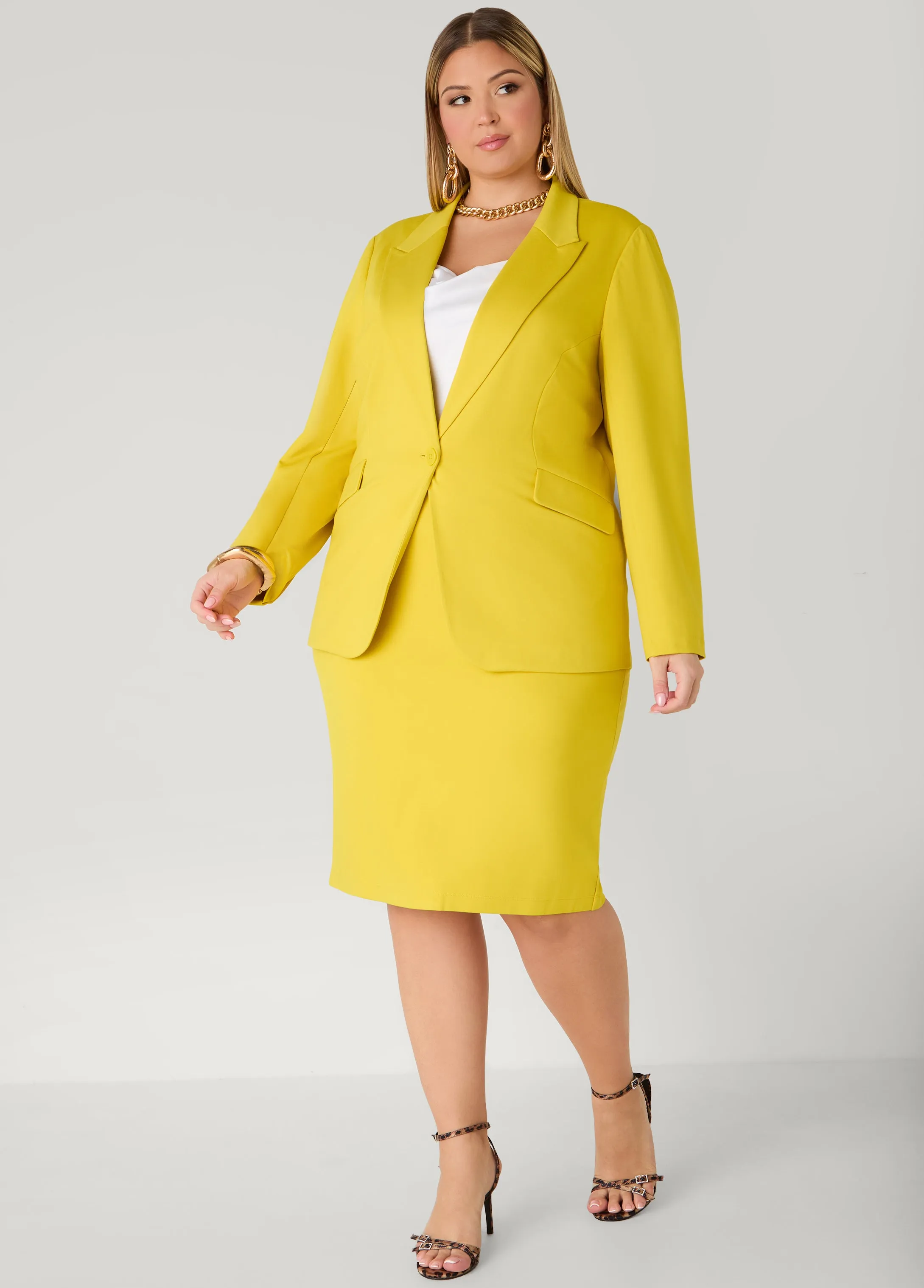 Ponte Buttoned Blazer sold by Ashley Stewart product image thumbnail 4