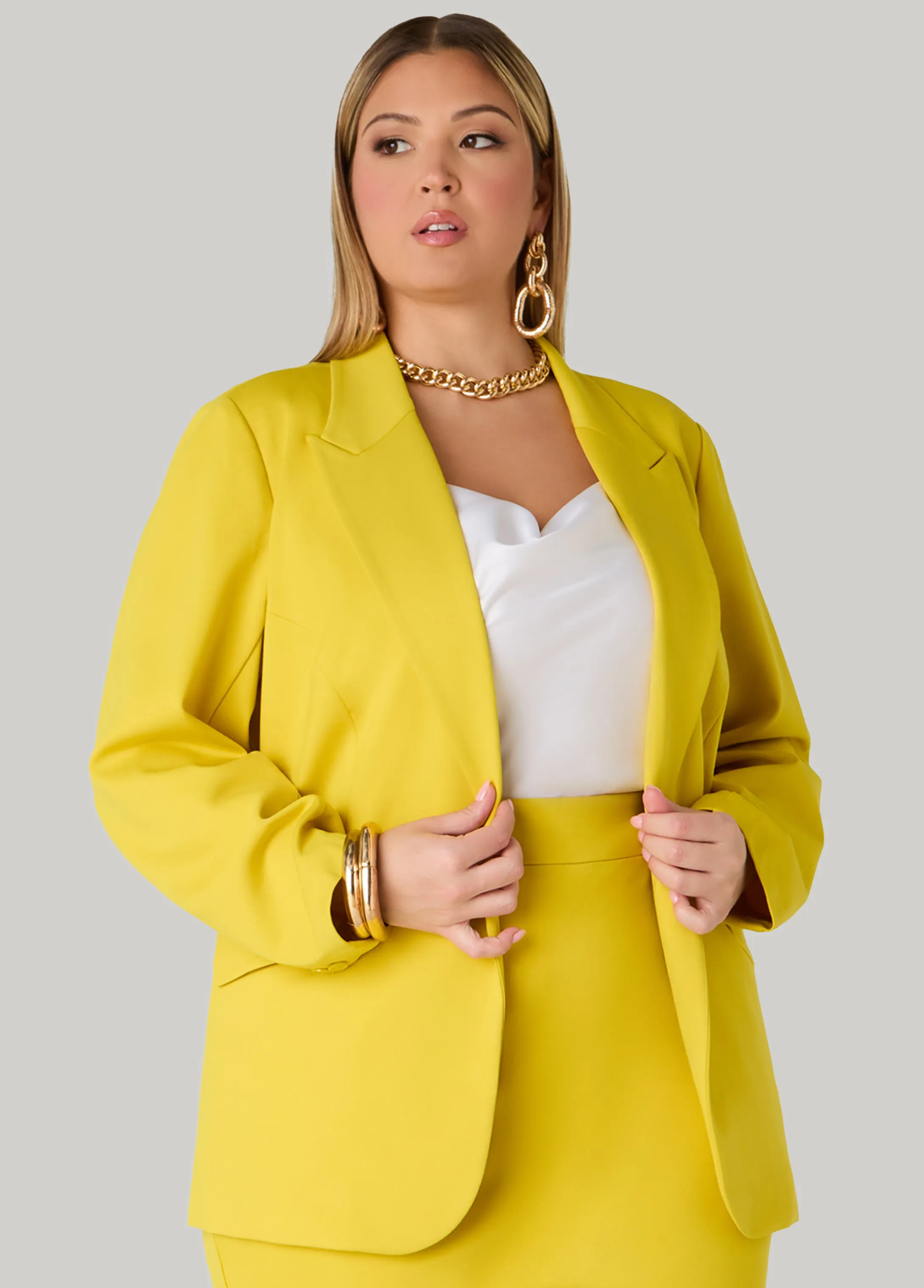 Ponte Buttoned Blazer sold by Ashley Stewart product image thumbnail 3