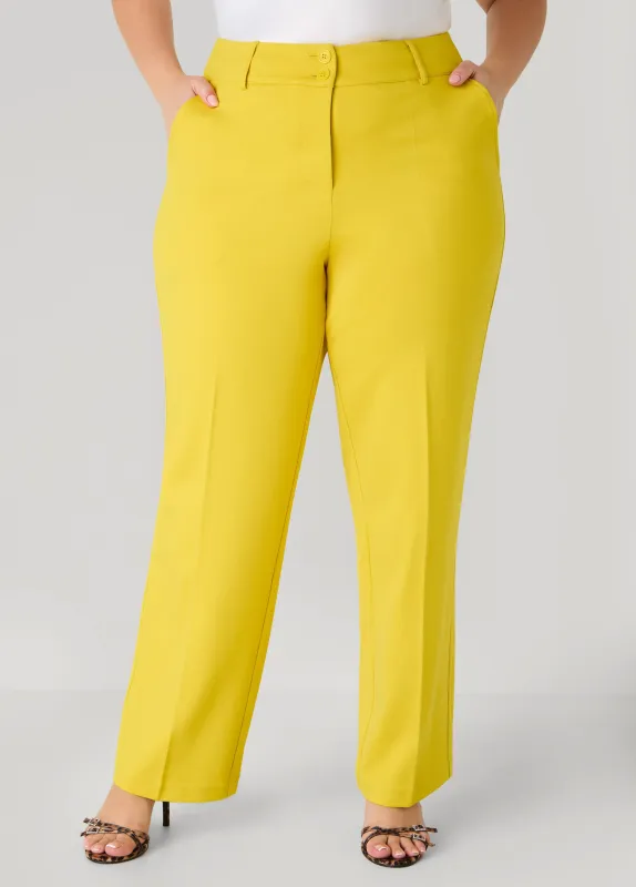 Ponte Straight Leg Trousers sold by Ashley Stewart