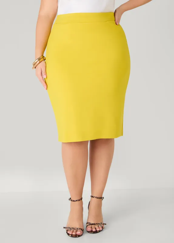 Pull On Ponte Pencil Skirt sold by Ashley Stewart