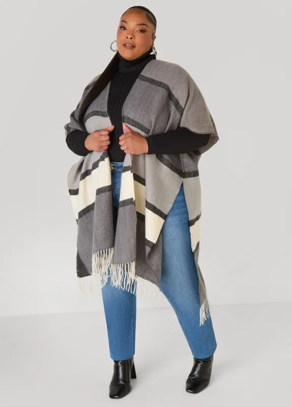 Colorblocked Brushed Kimono sold by Ashley Stewart