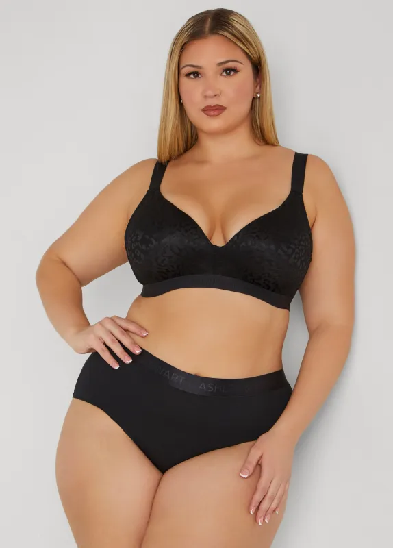 Leopard Wireless Bra sold by Ashley Stewart