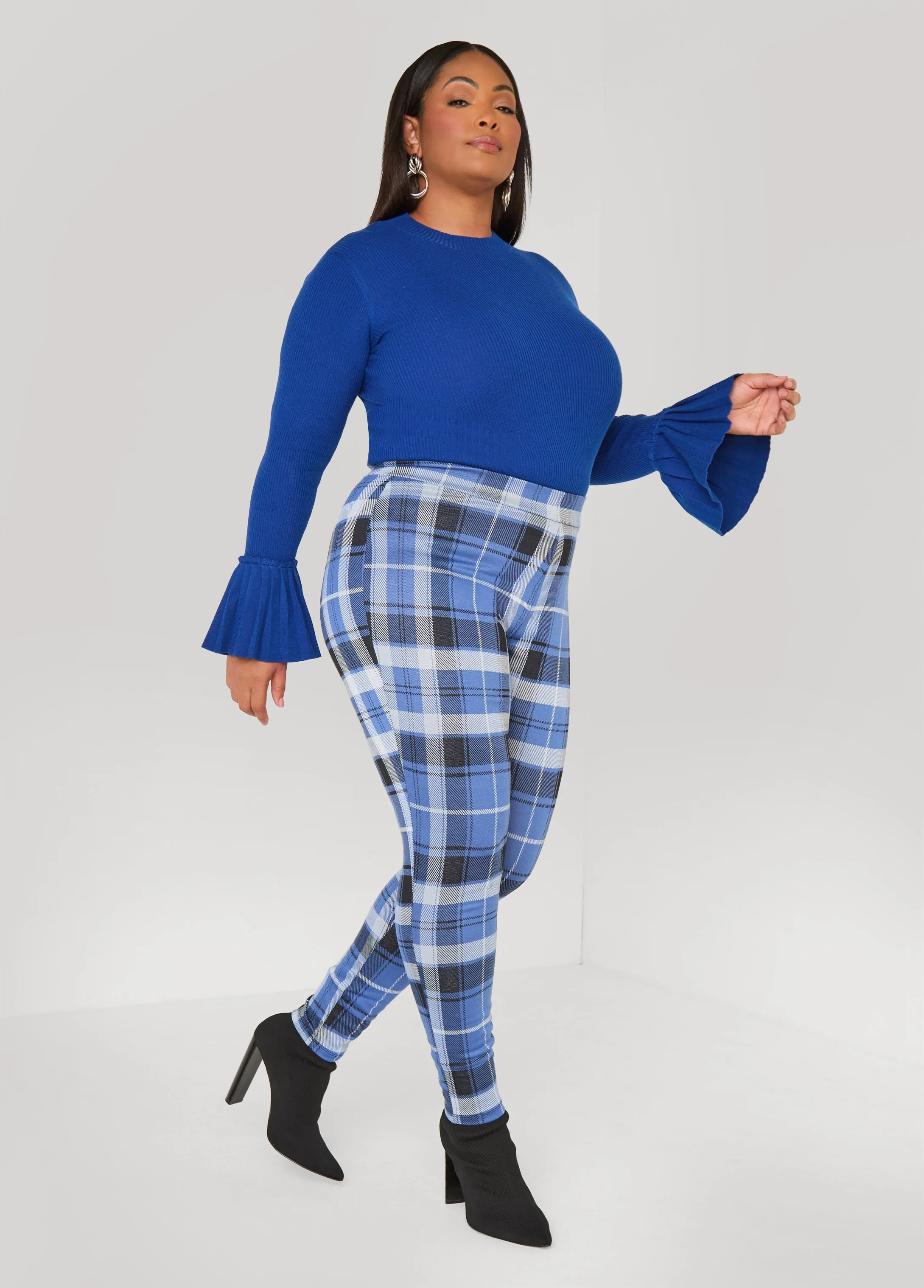 Mid Rise Plaid Leggings sold by Ashley Stewart product image thumbnail 2