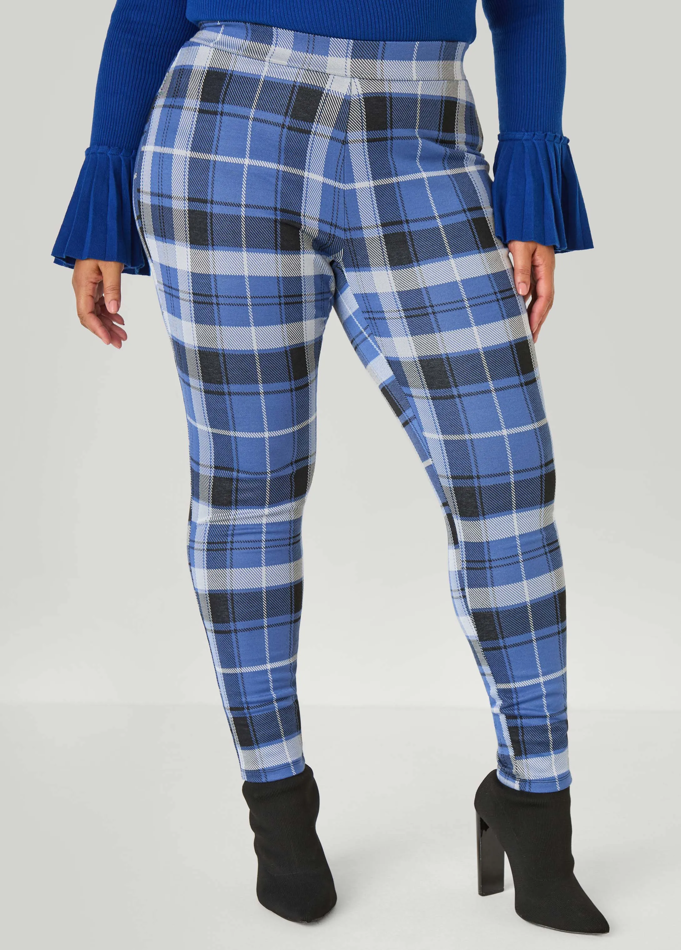 Mid Rise Plaid Leggings sold by Ashley Stewart