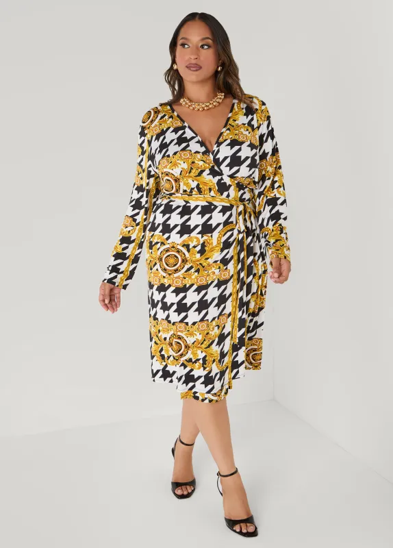 Status Print Wrap Dress made by Ashley Stewart