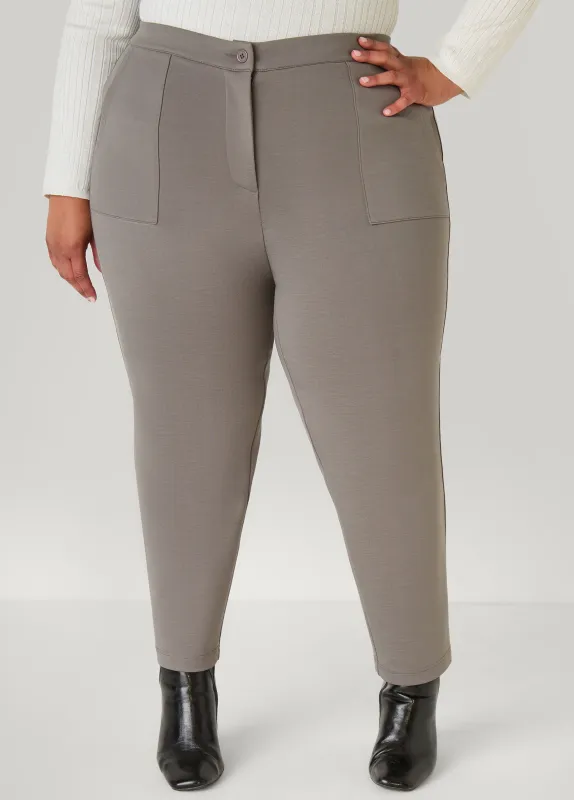 Patch Pocket Tapered Ankle Pants sold by Ashley Stewart