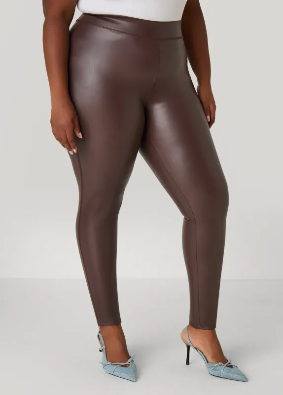 High Rise Faux Leather Leggings sold by Ashley Stewart