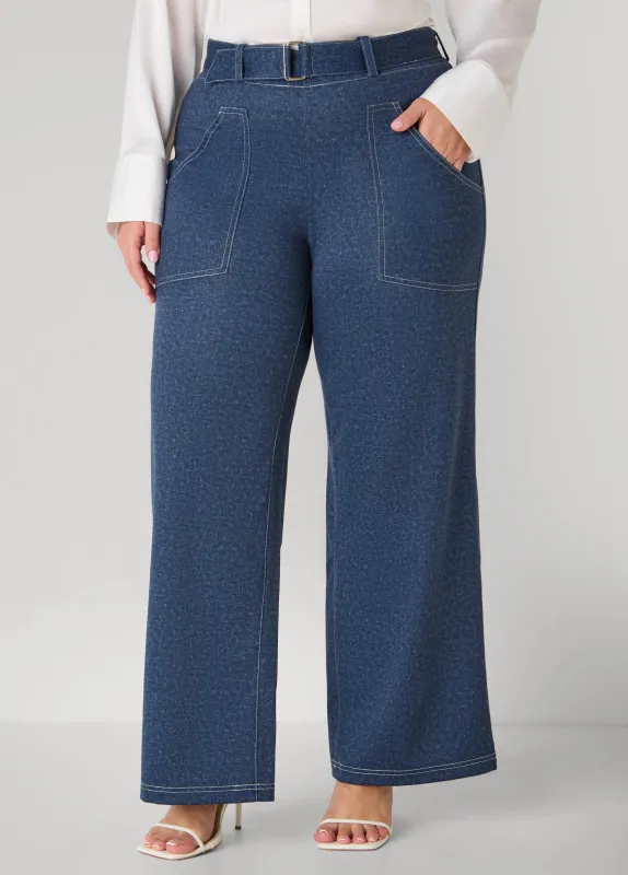 Denim Print Ponte Pants sold by Ashley Stewart