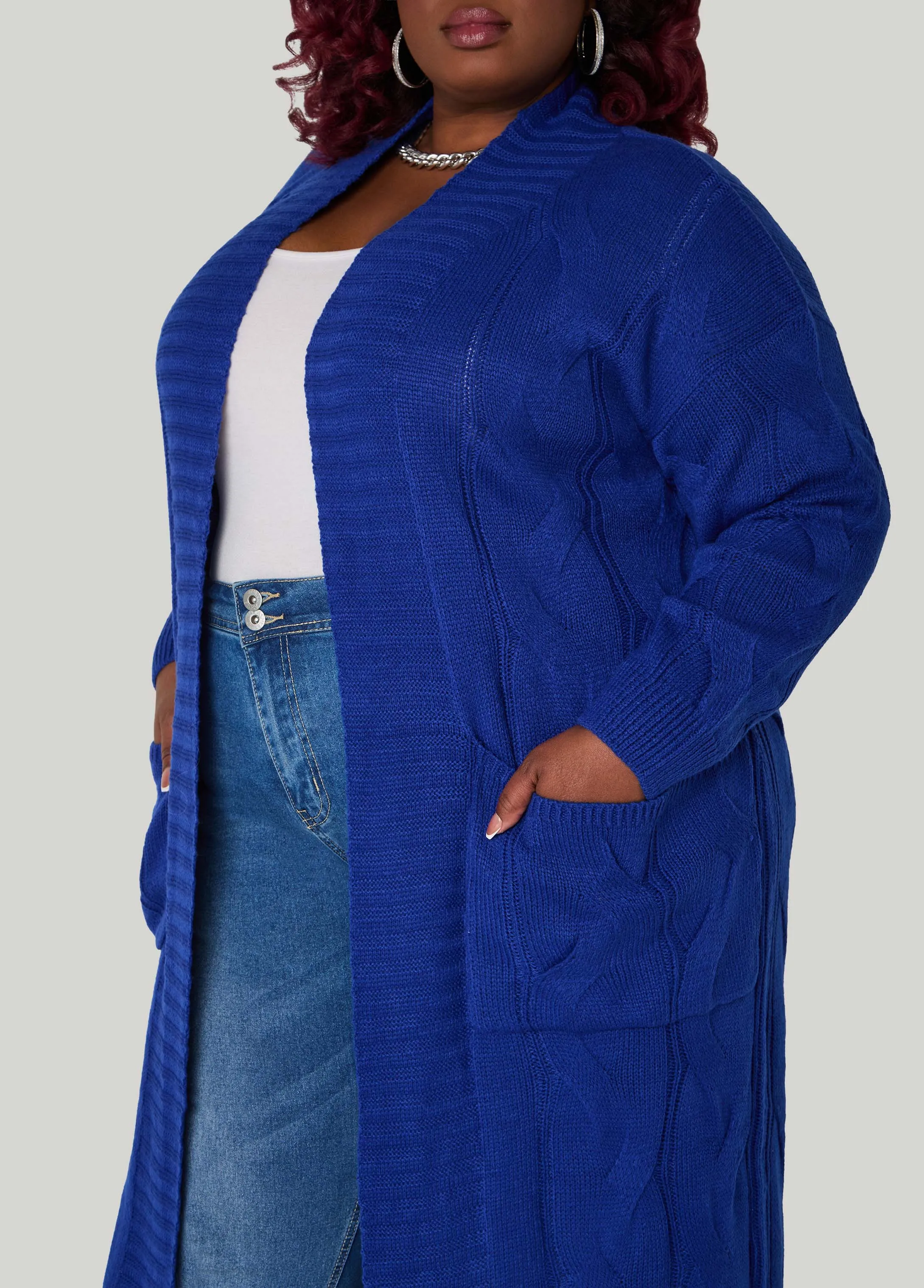 Cable Knit Duster sold by Ashley Stewart product image thumbnail 2